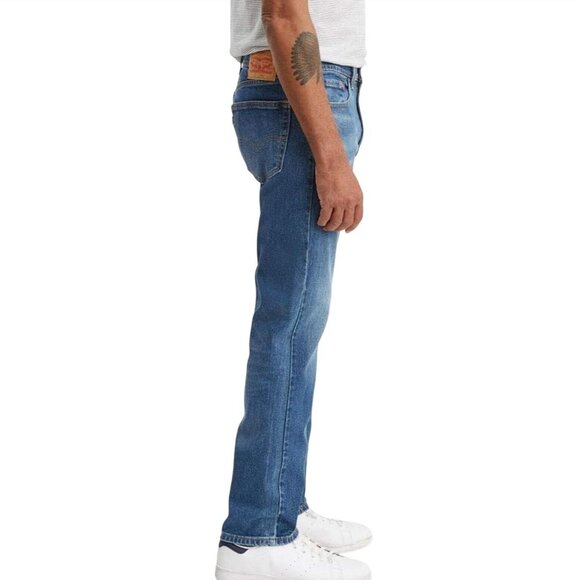 NWT LEVI'S 505 Regular Fit Jeans 34 x 32 Goldenrod Blue Straight Leg Stretch - Picture 2 of 8